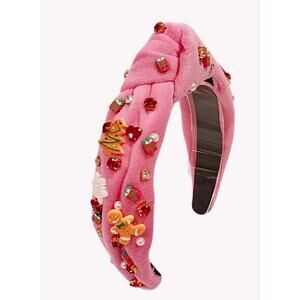 NEW Pink Gingerbread Christmas Jeweled Headband Barbie Rhinestones Snowflakes